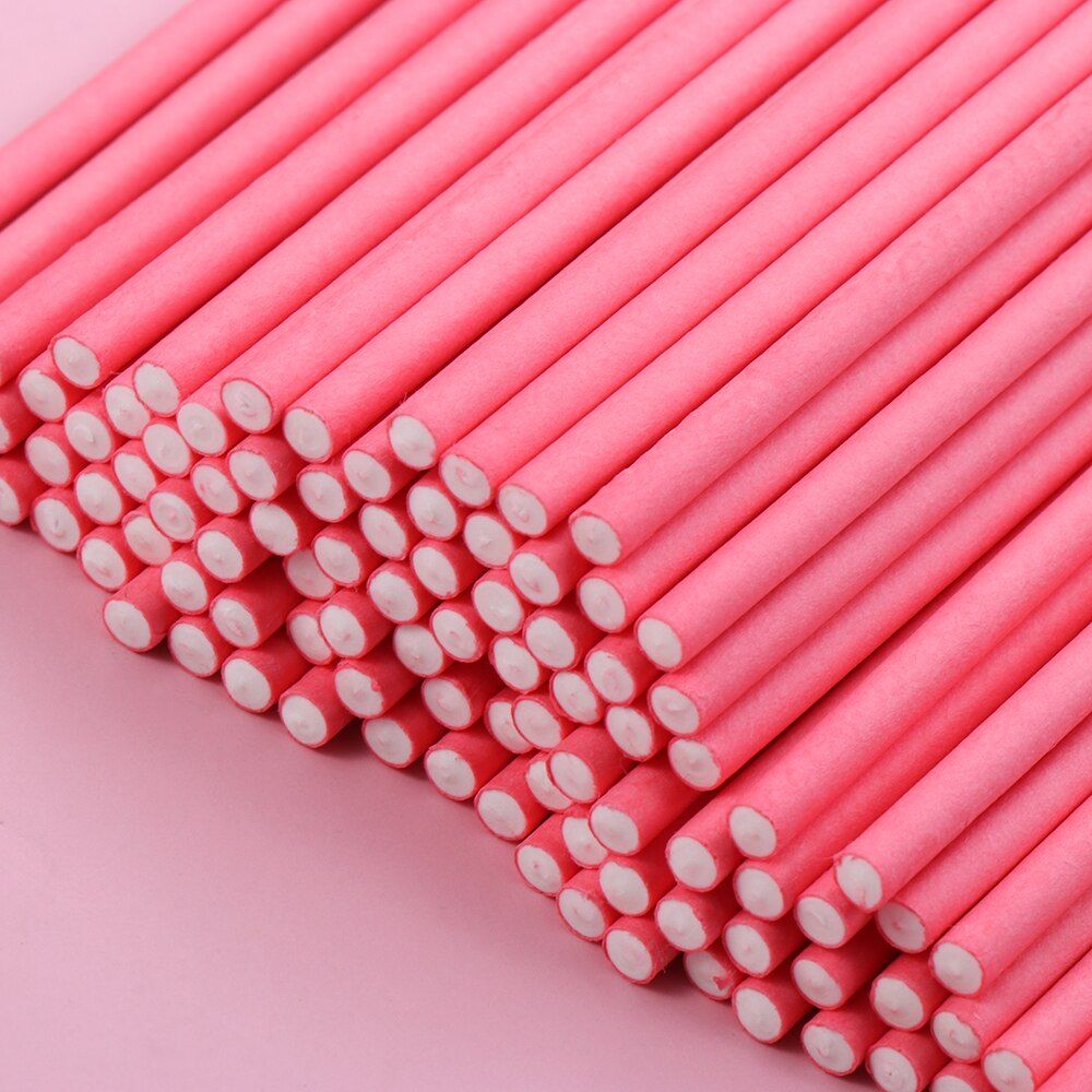 100pcs Colorful Lollipop Stick Food-Grade Plastic Sucker