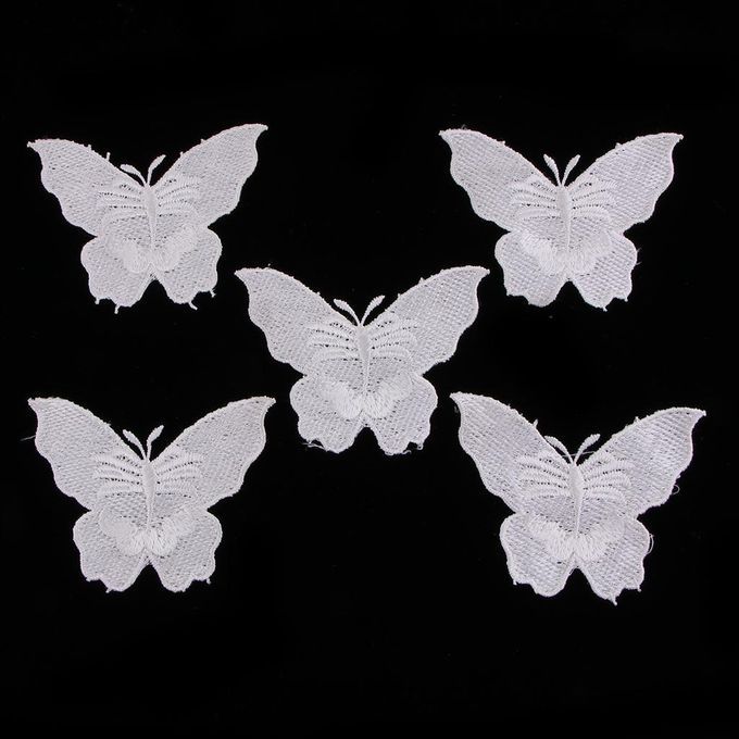 5pcs Embroidery Lace Butterfly Applique Dress DIY Embroidered Lace