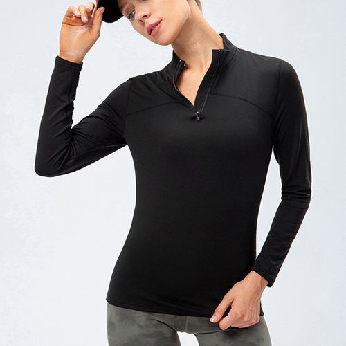 Women's Sport Tops,Autumn Winter Long Sleeve Running Gym Yoga T-Shirt（Black）