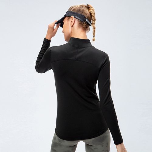 Women's Sport Tops,Autumn Winter Long Sleeve Running Gym Yoga T-Shirt（Black）
