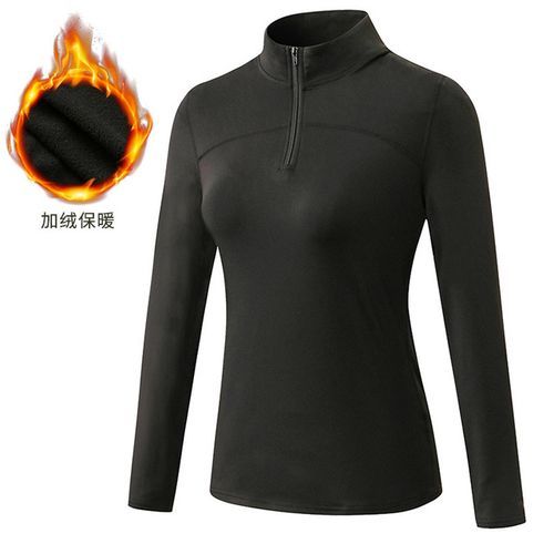 Women's Sport Tops,Autumn Winter Long Sleeve Running Gym Yoga T-Shirt（Black）