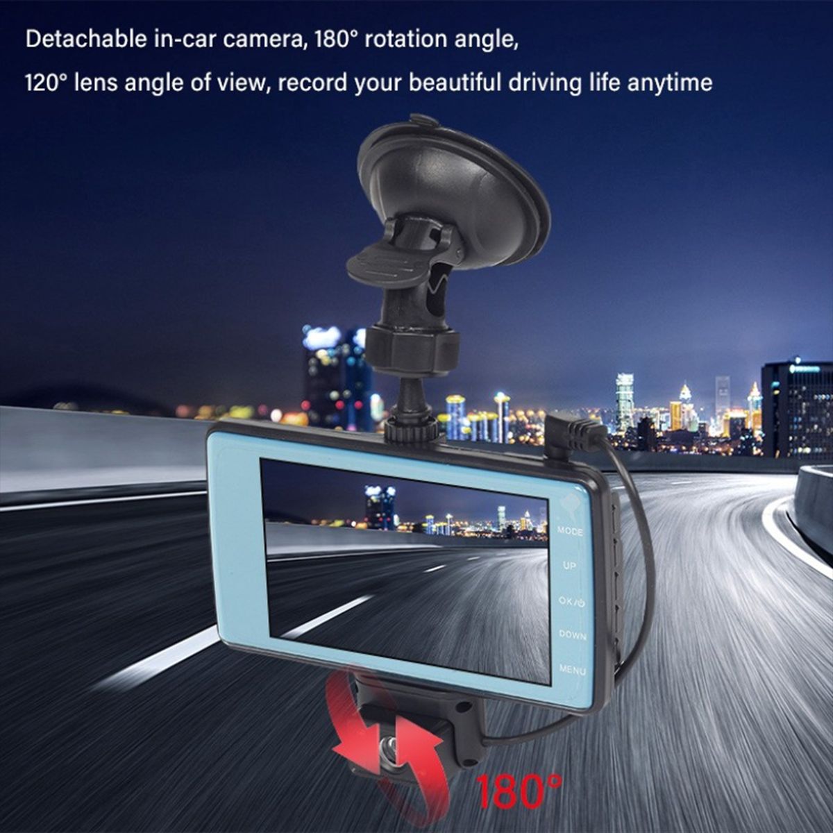 Car Dash Cam   4-Inch Dash Cam With Rear View B