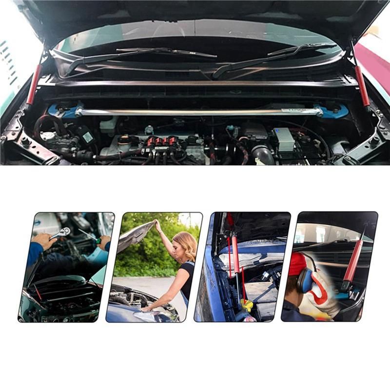 Front Engine Cover Bonnet Hood Shock Lift  Bars Support Rod Arm Hydraulic Parts For Toyota Hilux Vigo SR5 05-12 Red