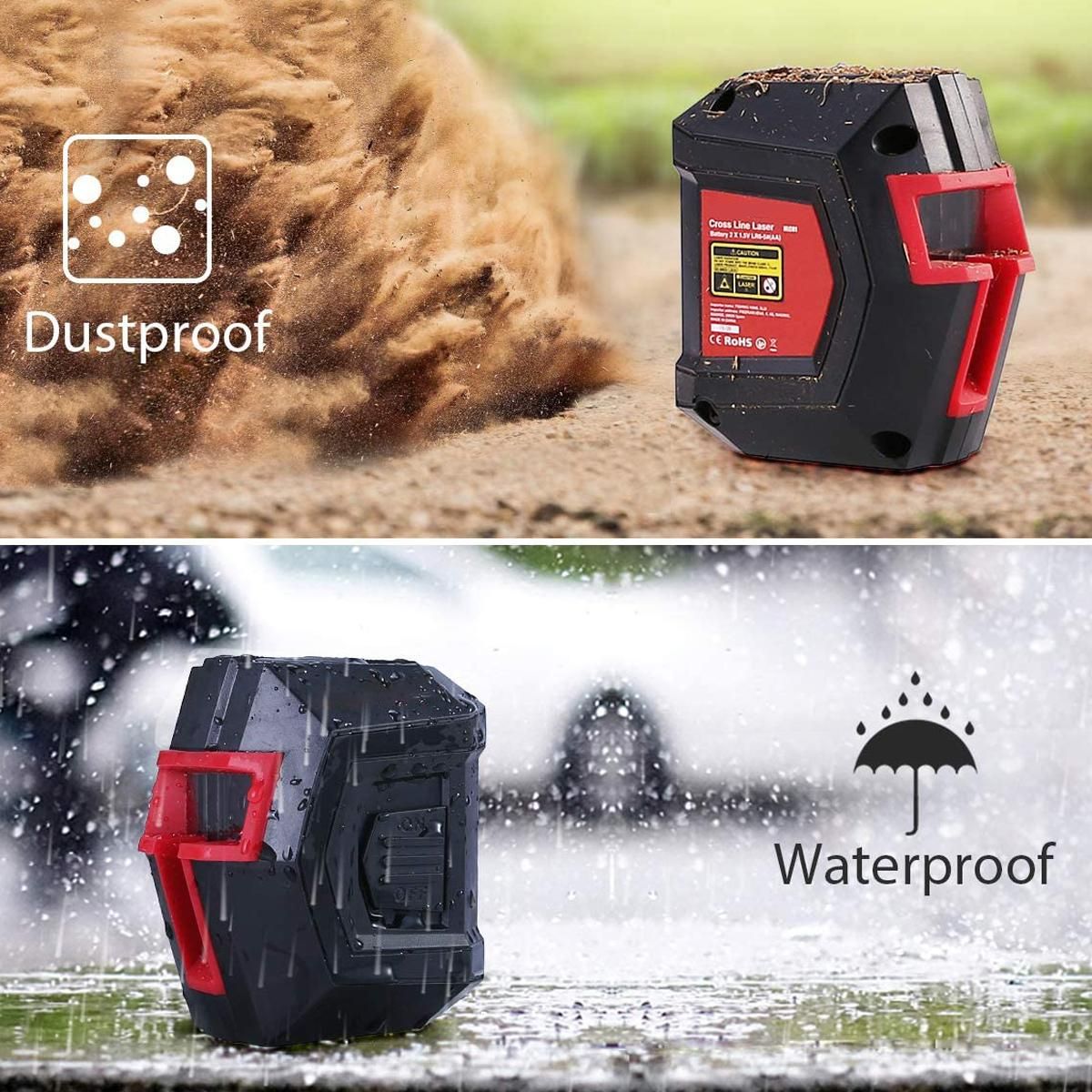 Dual module red laser line projector