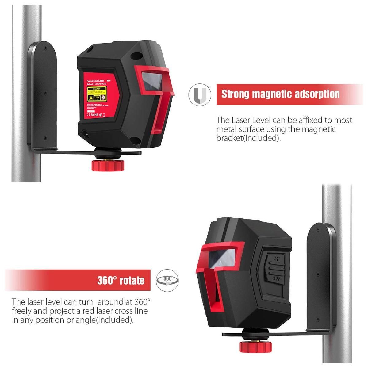 Dual module red laser line projector