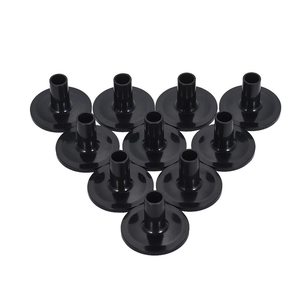 Black Drum Cymbal Sleeves Plastic Drum Set Cymbal Stands Replacement with Flange Base 10 Pack