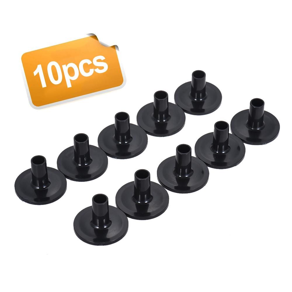 Black Drum Cymbal Sleeves Plastic Drum Set Cymbal Stands Replacement with Flange Base 10 Pack