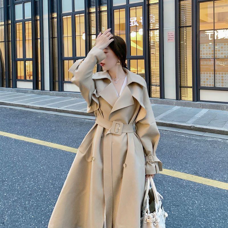 Cheap Wholesale 2021 New Korean Fashion Casual Long Trench Coat For Women Coats Ladies Work Wear Nice Female OL Jacket BAt162