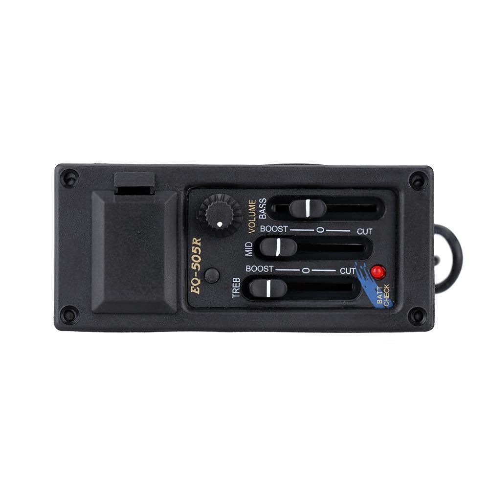 3-Band Acoustic Guitar Tone and Volume Amplifier EQ Equalizer Preamp Piezo Pickup Tuner