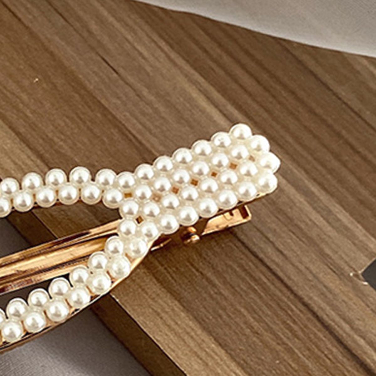 2PcsSet Hair Pin Lady Imitation Pearl Hair Clip F