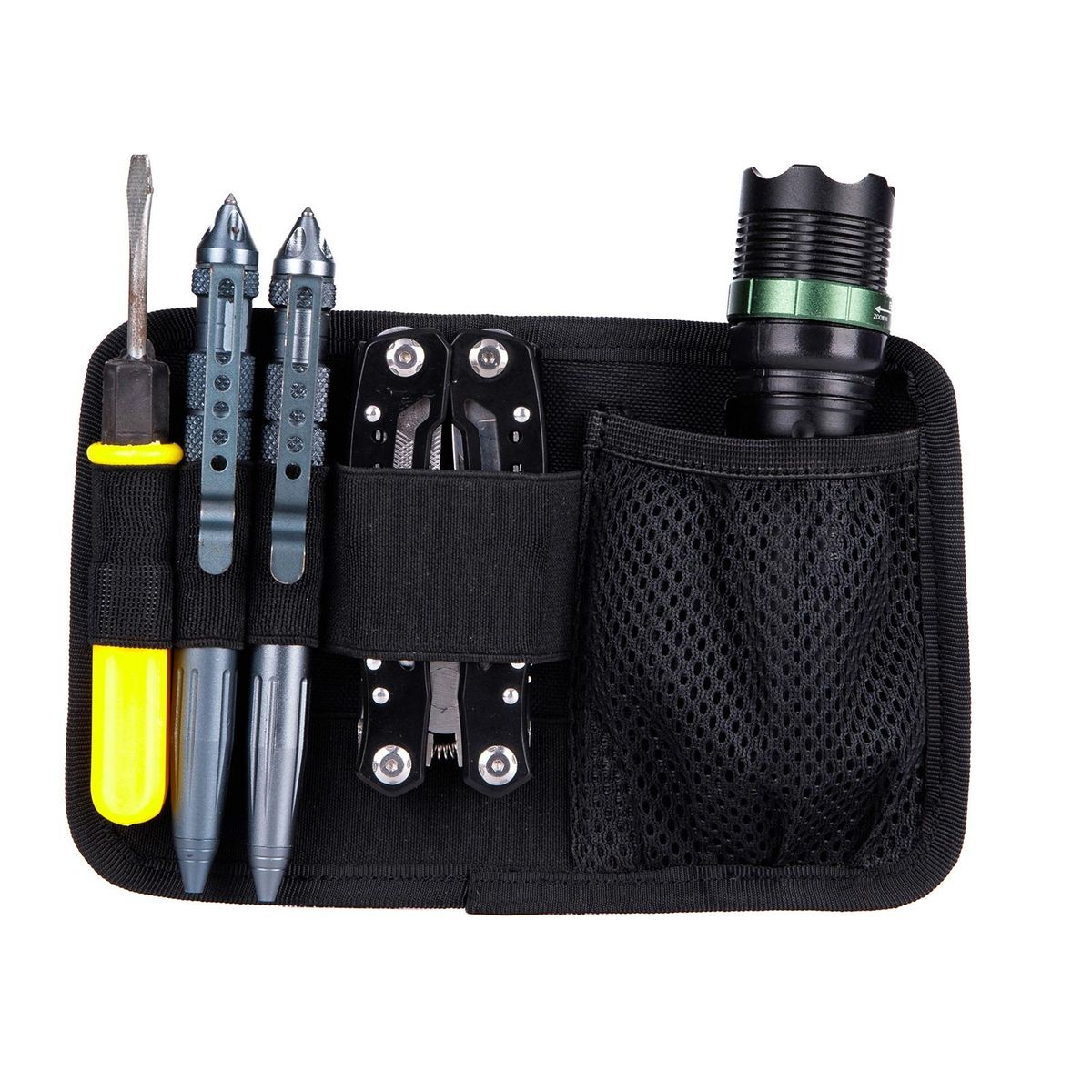 Supplies Sticky Board Organizer Expandable Tool Bag with Mesh Pouches Black