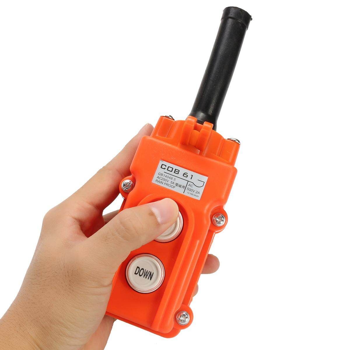 Crane Pendant Control Hoist Pushbutton Switch Station Up-Down Rainproof Button