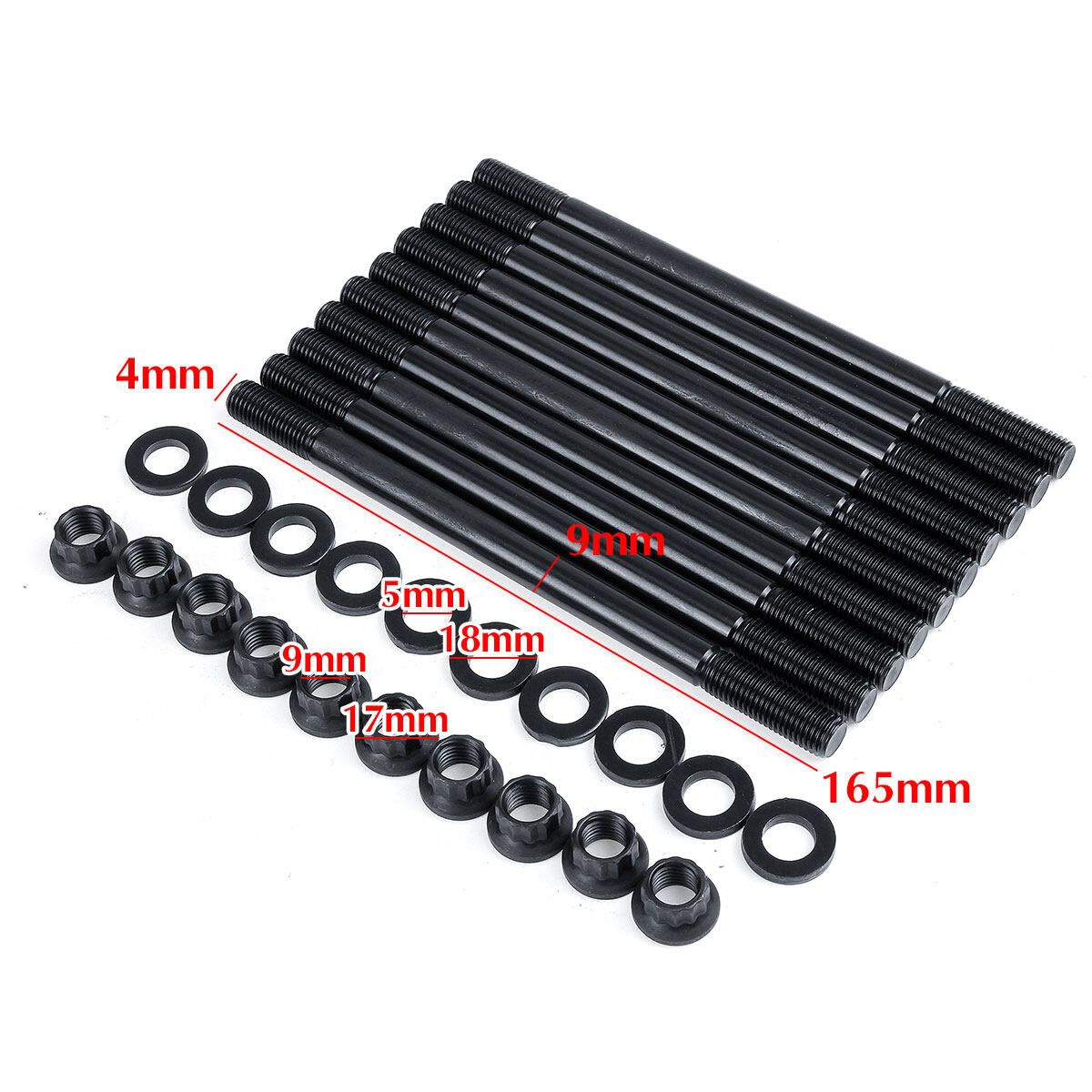 30pcs 1Set Cylinder Head Studs Bolts Nuts Pro Series 12-Point For Honda 1.6L D16Z6