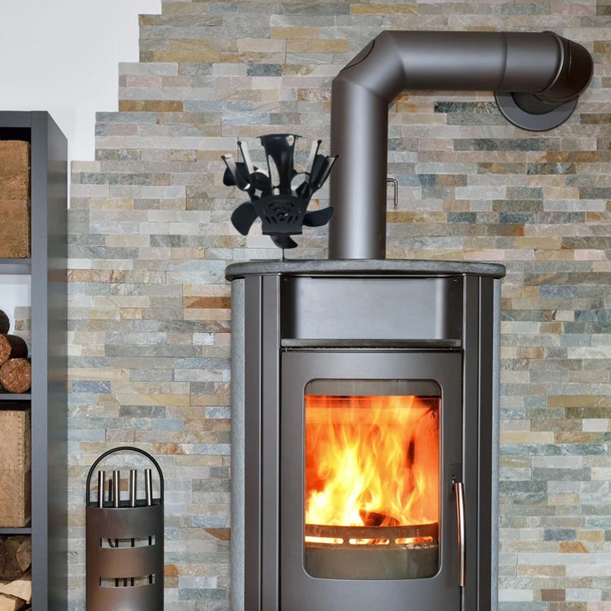 6 Blade Fireplace Fan for Wood Burning Stove Heat Powered Fan Wood Burning Stove