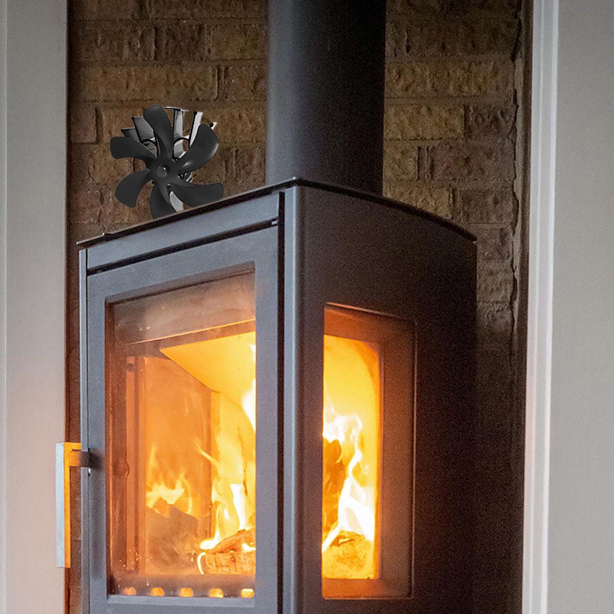 6 Blade Fireplace Fan for Wood Burning Stove Heat Powered Fan Wood Burning Stove