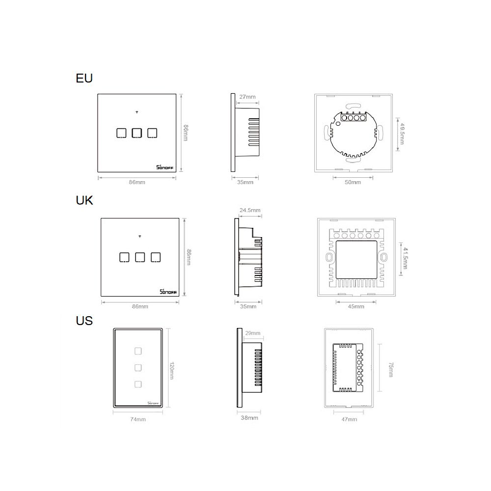WIFI Wall Switch 1/2/3 Gang TX Series Intelligent