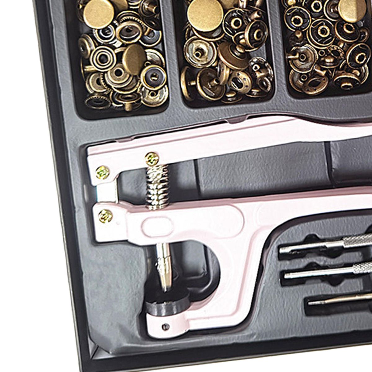 100 * Button W/ Fastener Pliers For Sewing Crafting Green