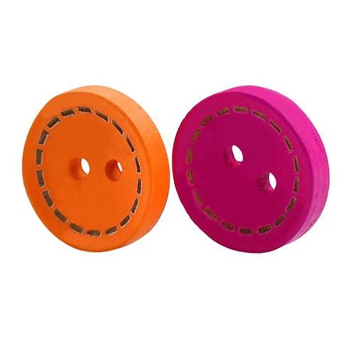 100Pcs 2 Holes Colorful Mixed Round Wooden Buttons Sewing DIY Craft Scrapbooking