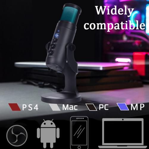 RGB Condenser Microphone For IPhone Android Laptop