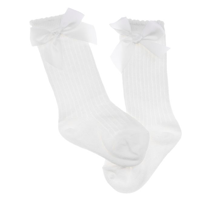 Baby Girls Knee High Socks Bowknot Toddler Babies School White 2-4T