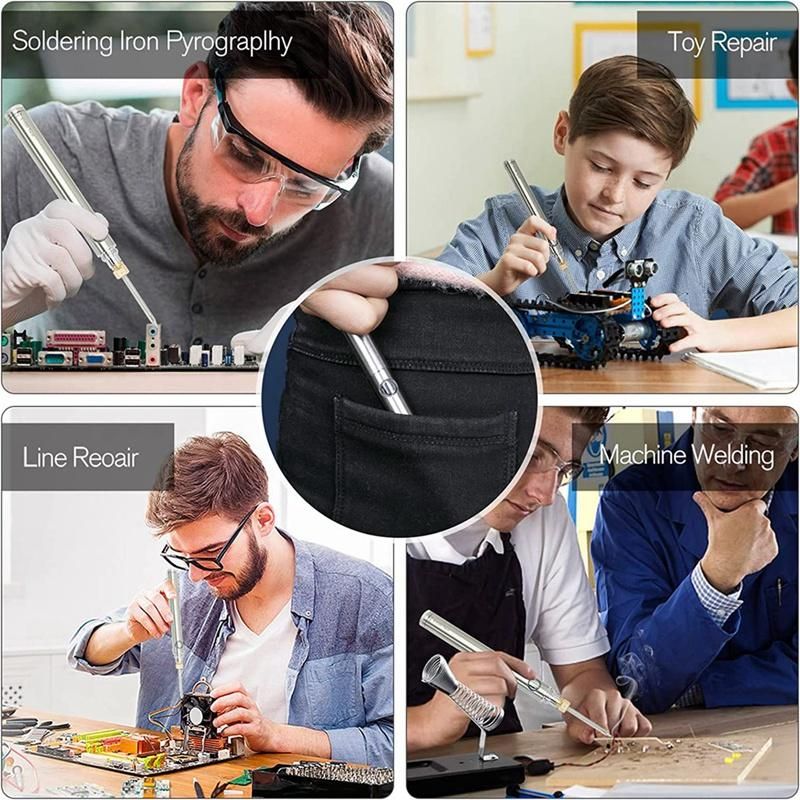 Portable Cordless Soldering Iron USB Rechargeable, Solder Pe