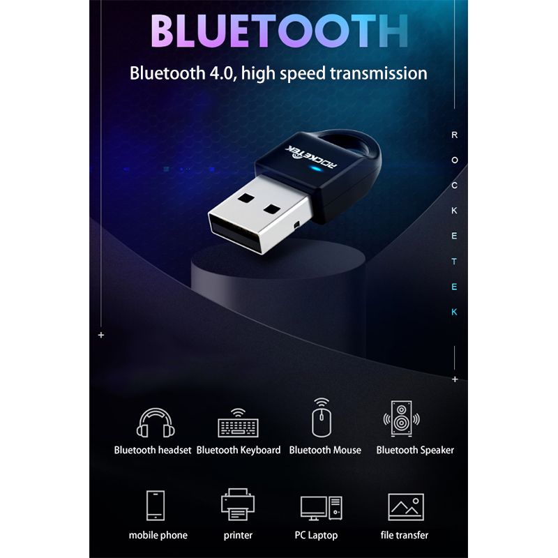 ROCKETEK CSR 4.0 A2DP Bluetooth Adapter USB Dongle For PC
