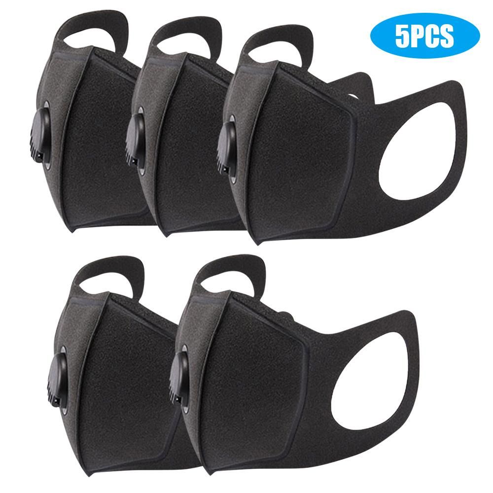5Pcs Dustproof Mouth Cover Sponge Cover with Breathing Valve Fog-proof Face Mouth Cover