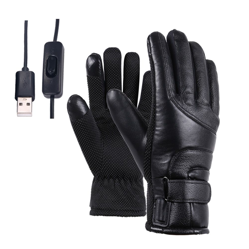Motorcycle Gloves Heated Gloves USB Winter Thermal Waterproof Heated Guantes Moto Touch Screen Motorbike Racing Riding Gloves Switch Control