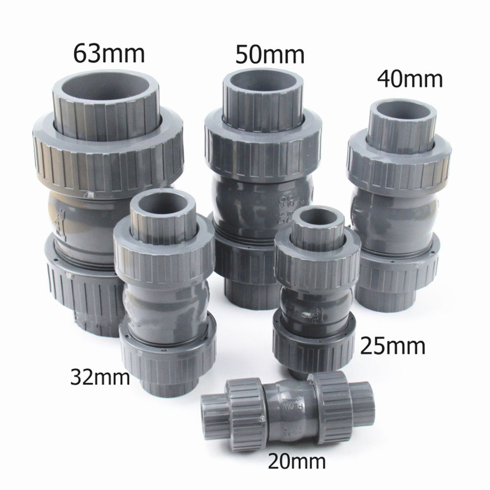 20~63mm Upvc Check Valve Double Union Non-Return Value Back