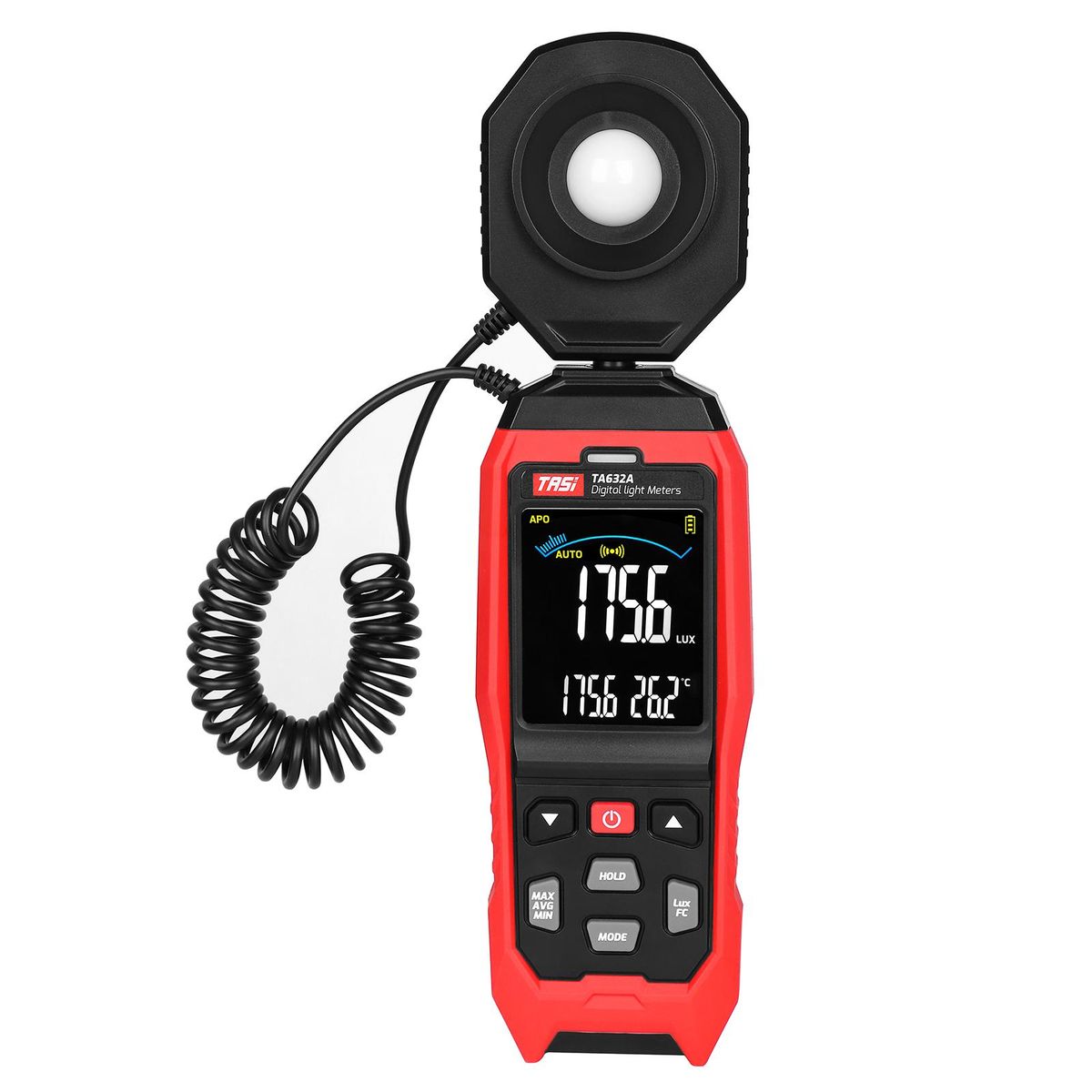 TASI TA632A LCD Digital Light Meter Mini Digital Lux Meter Handheld Illuminometer Luminometer Photometer Luxmeter Light Meter 0-200000 Lux