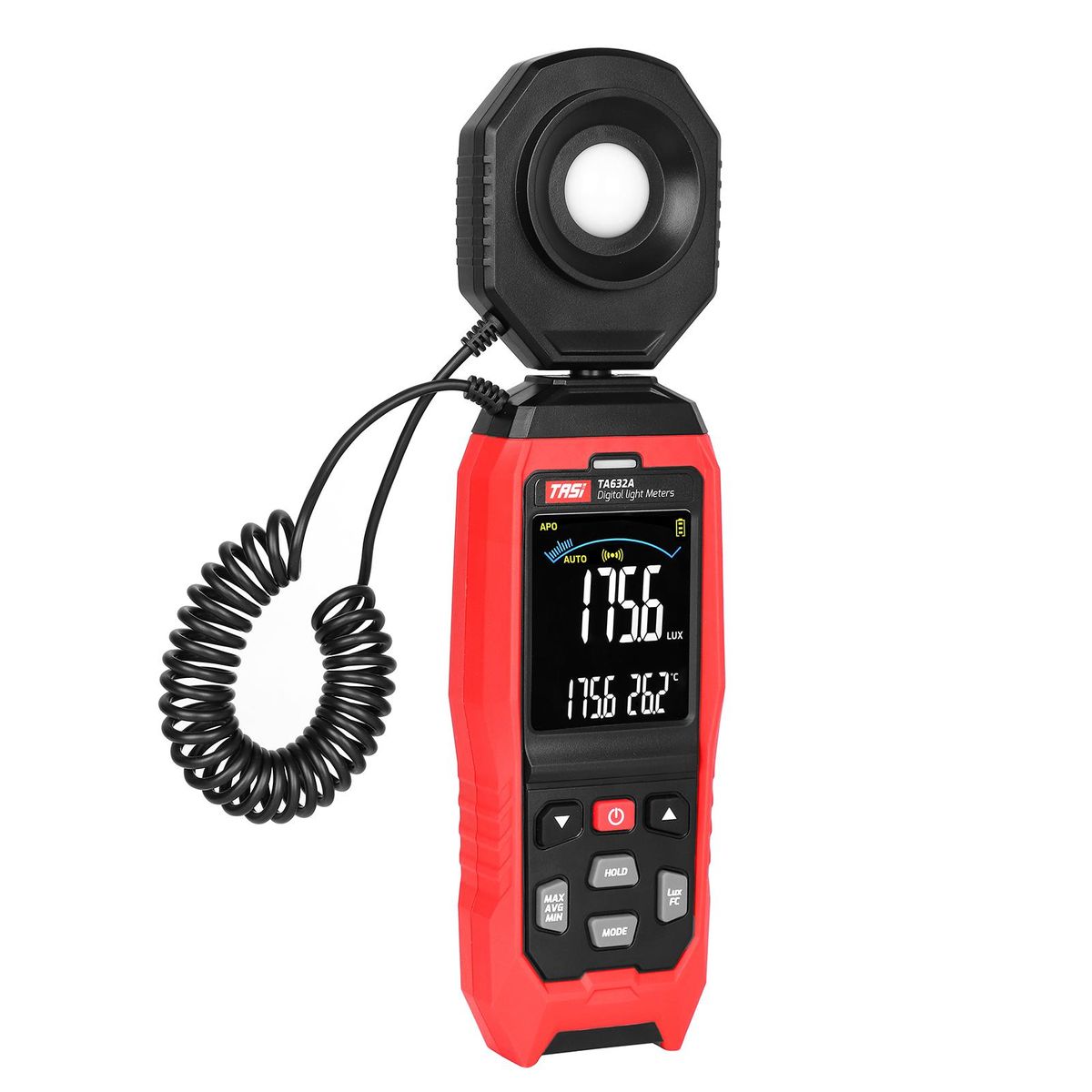 TASI TA632A LCD Digital Light Meter Mini Digital Lux Meter Handheld Illuminometer Luminometer Photometer Luxmeter Light Meter 0-200000 Lux