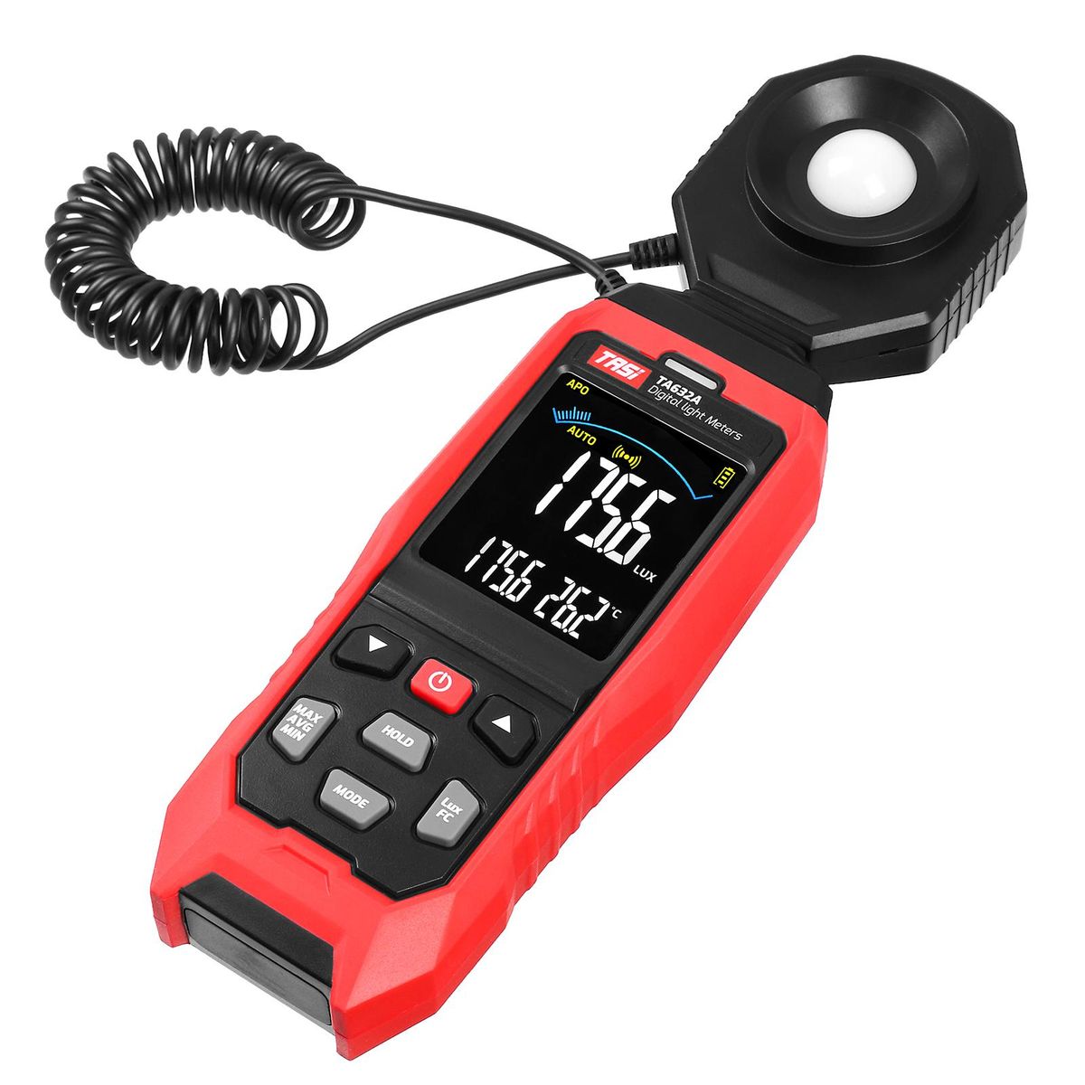TASI TA632A LCD Digital Light Meter Mini Digital Lux Meter Handheld Illuminometer Luminometer Photometer Luxmeter Light Meter 0-200000 Lux