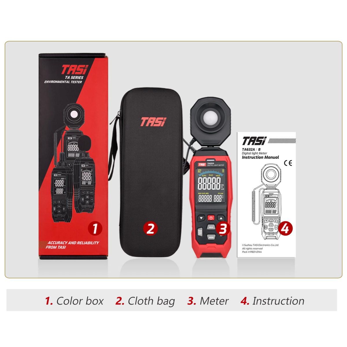 TASI TA632A LCD Digital Light Meter Mini Digital Lux Meter Handheld Illuminometer Luminometer Photometer Luxmeter Light Meter 0-200000 Lux