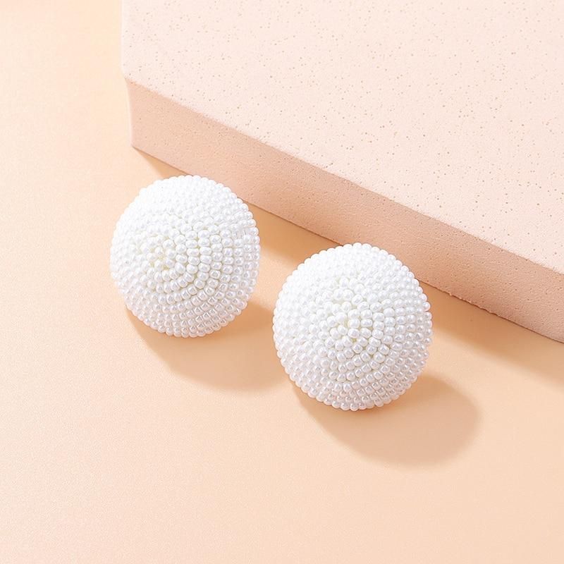 New Colorful Vintage Tiny Bead Bohemian Stud Earrings For Women Handmade Ball Black White Wedding Party Daily Jewelry Earrings