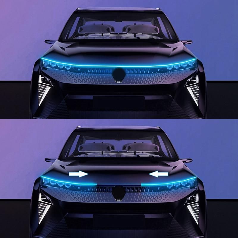 Scan Lighting Car Hood Light Strip Daytime Running Lamp Waterproof Auto Diy Cutter Lights Decorative Ambient Neon Lamp 12v