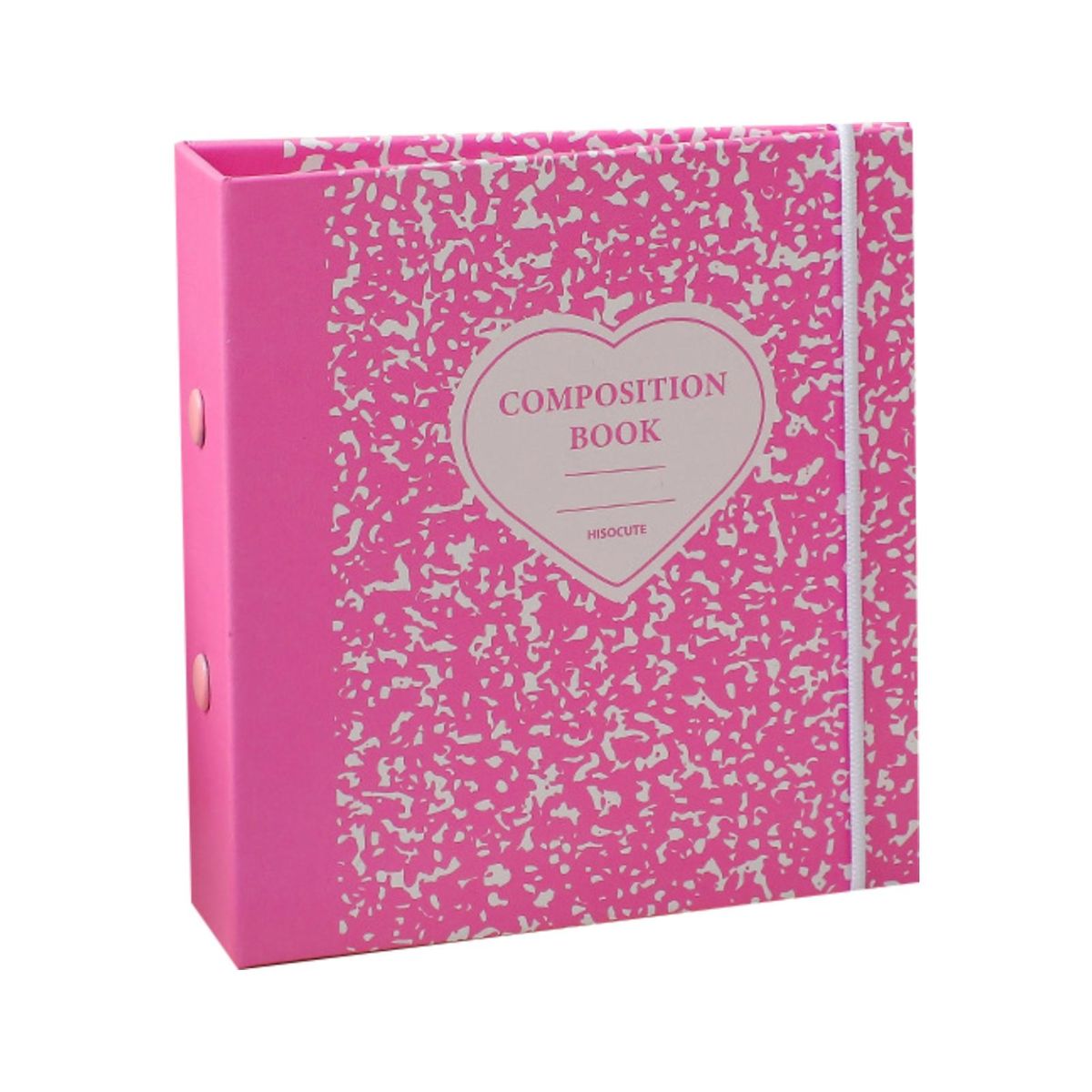 Photo Book Stone Print Mini 3 Holes Album Pink