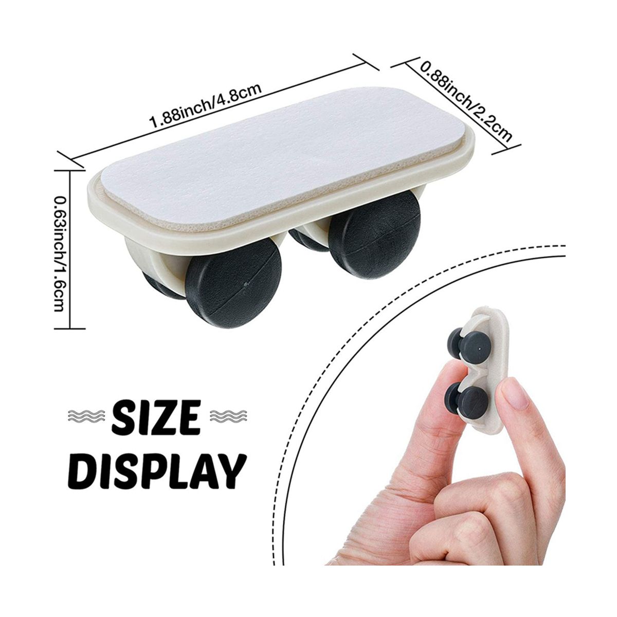 30Pcs Self Adhesive Wheels Caster Cart on Wheels Boxes Caster Small Caster Paste Plastic Wheel Sticky Caster