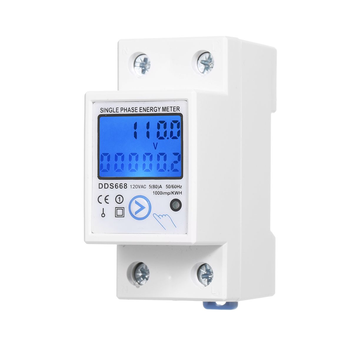 AC 120V Single Phase Energy Meter With Reset Button With