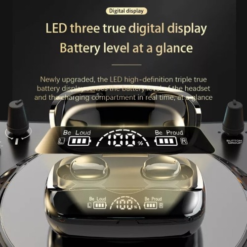 Fingerprint Bluetooth Earbuds With Digital Display