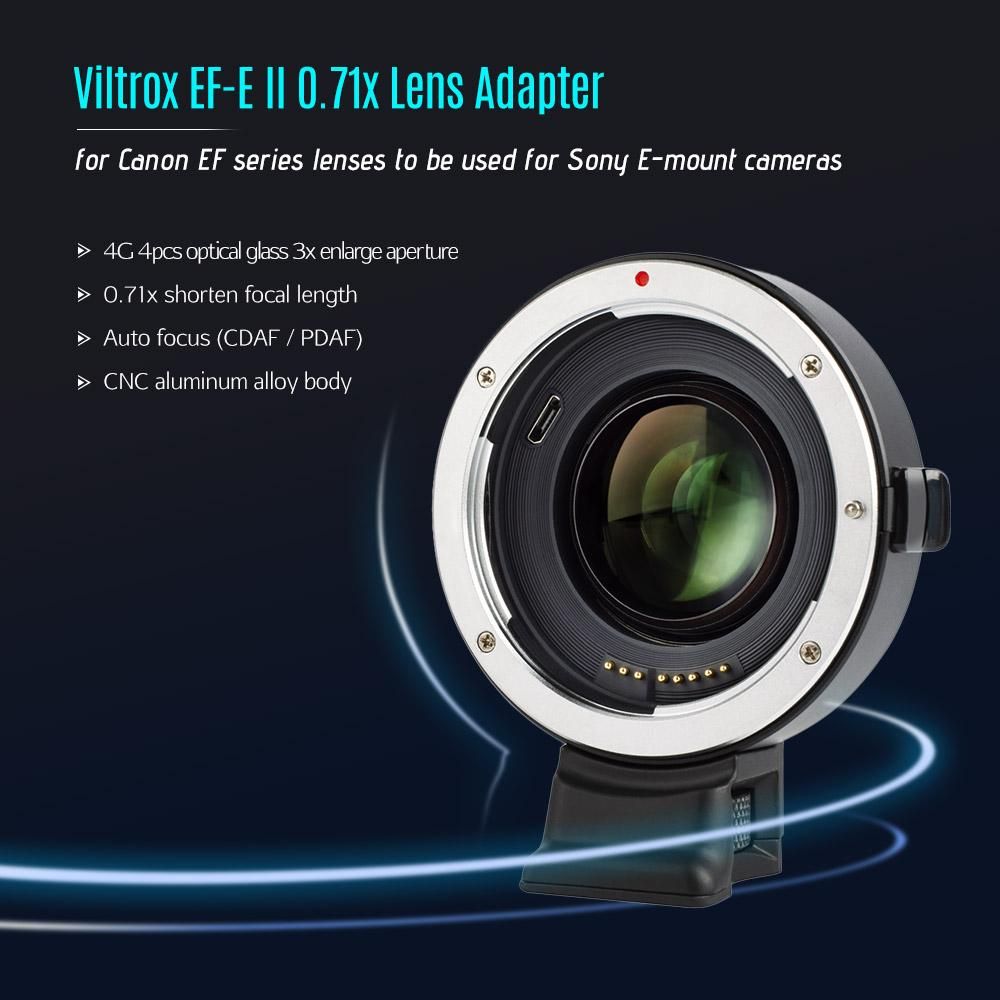 Viltrox EF-E II Lens Mount AF Auto Focus Reducer Speed Booster Adapter for Canon EF Lens to Sony E-mount Camera