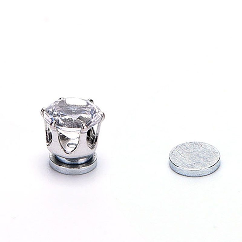 1 Pair Unisex Cubic Zirconia Magnet Clip No Piercing-Clear