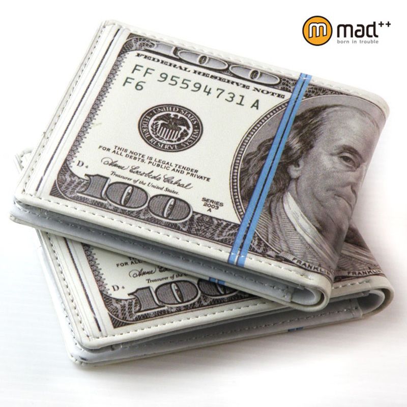 Cute 100 USD US Wallet For Boys Kids Men PU Leather