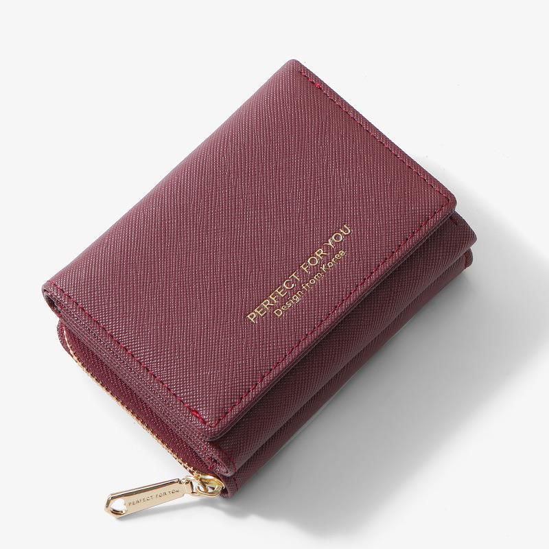 YIZHONG Leather Short Wallet For Women Forever Young