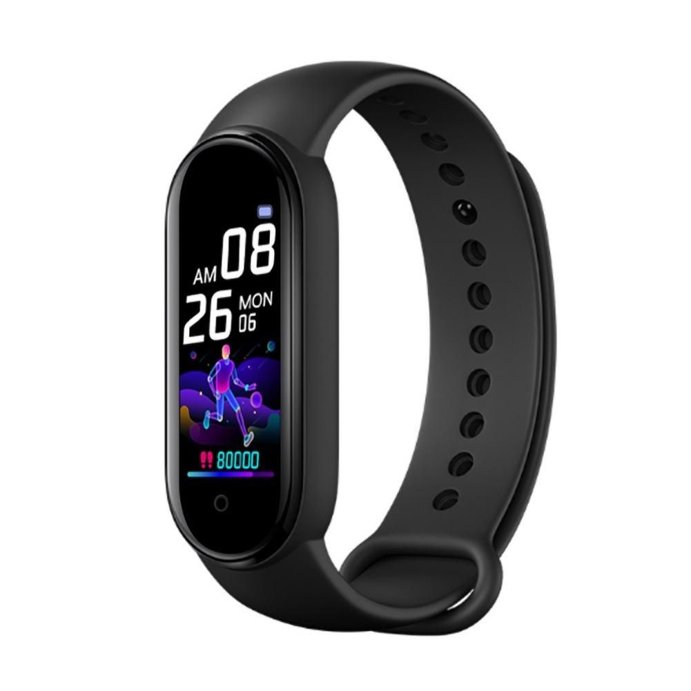 M5 Color Touch Screen Heart Rate Pressure Sleep-Black