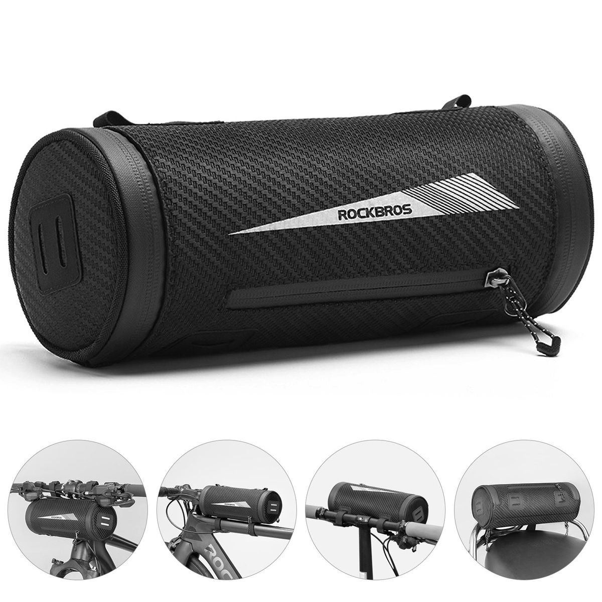 Bike Handlebar Bag Waterproof Cycling Front Storage Bag Bicycle Mobile Phone Holder Front Frame Top Tube Pouch Multifunctional Bicycle Saddle Bag