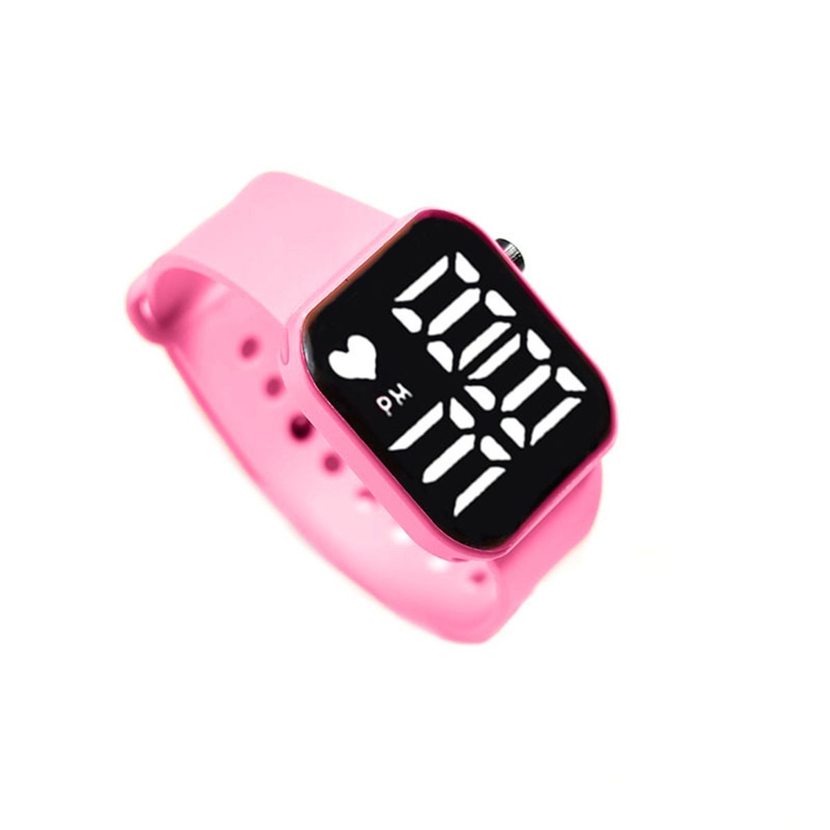 Wrist Watch Large Screen Adjustable Strap Easy to Read-Pink