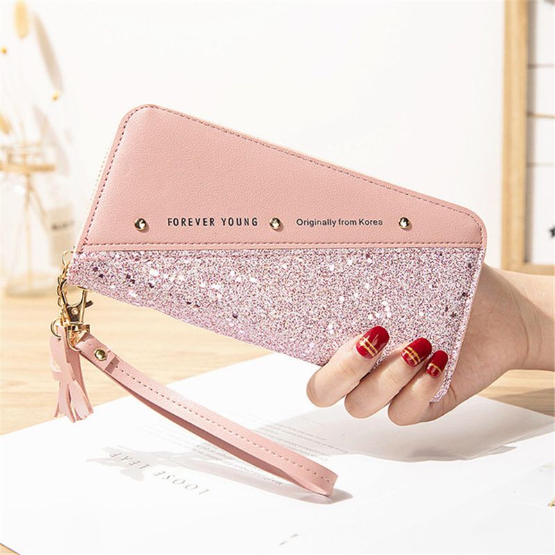 Patchwork Diamonds PU Leather Forever Young Wallet
