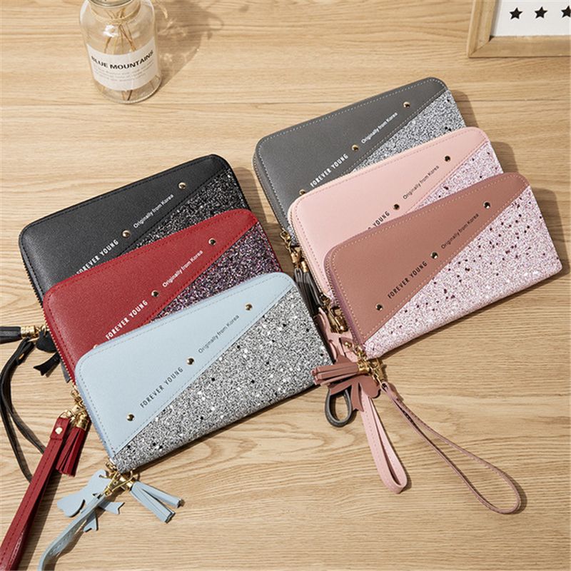 Patchwork Diamonds PU Leather Forever Young Wallet