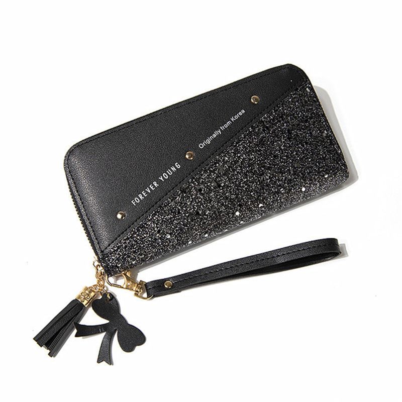Patchwork Diamonds PU Leather Forever Young Wallet