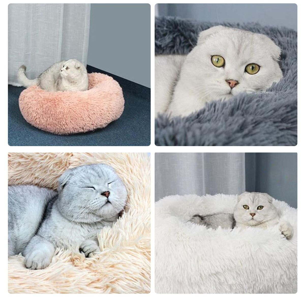 Soft Plush Round Pet Bed Cat Soft Bed Cat Bed for Cats Small Dogs